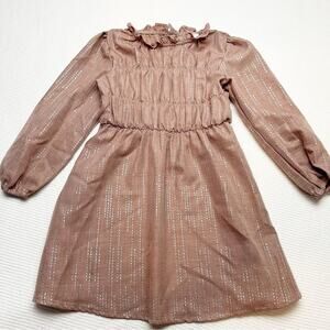 Trende Girl Longsleeved mauve silver metallic dress